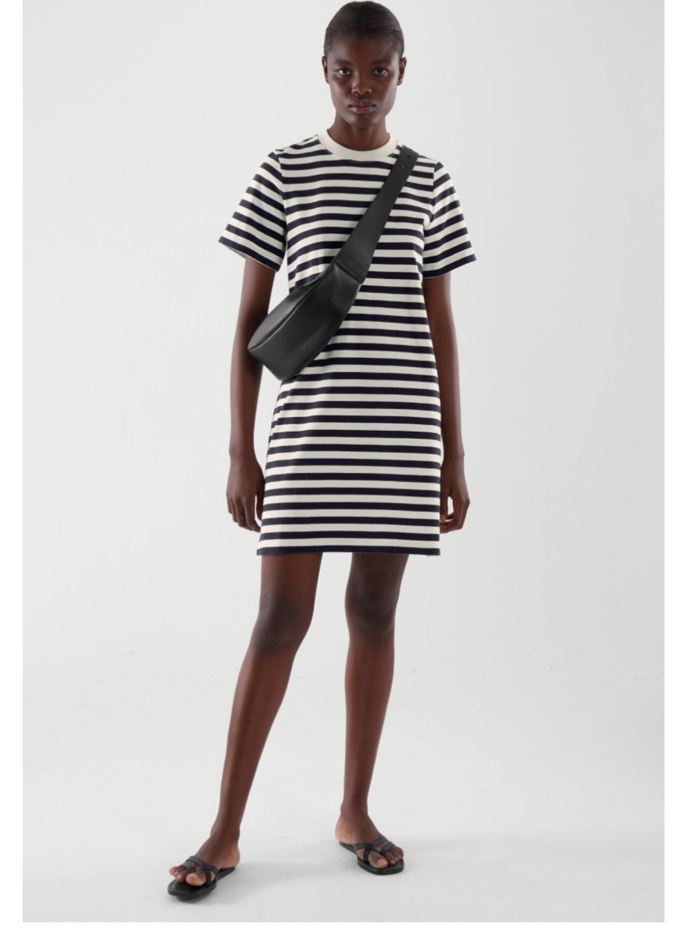 COS Striped Mini Tee Dress size medium classic summer simple